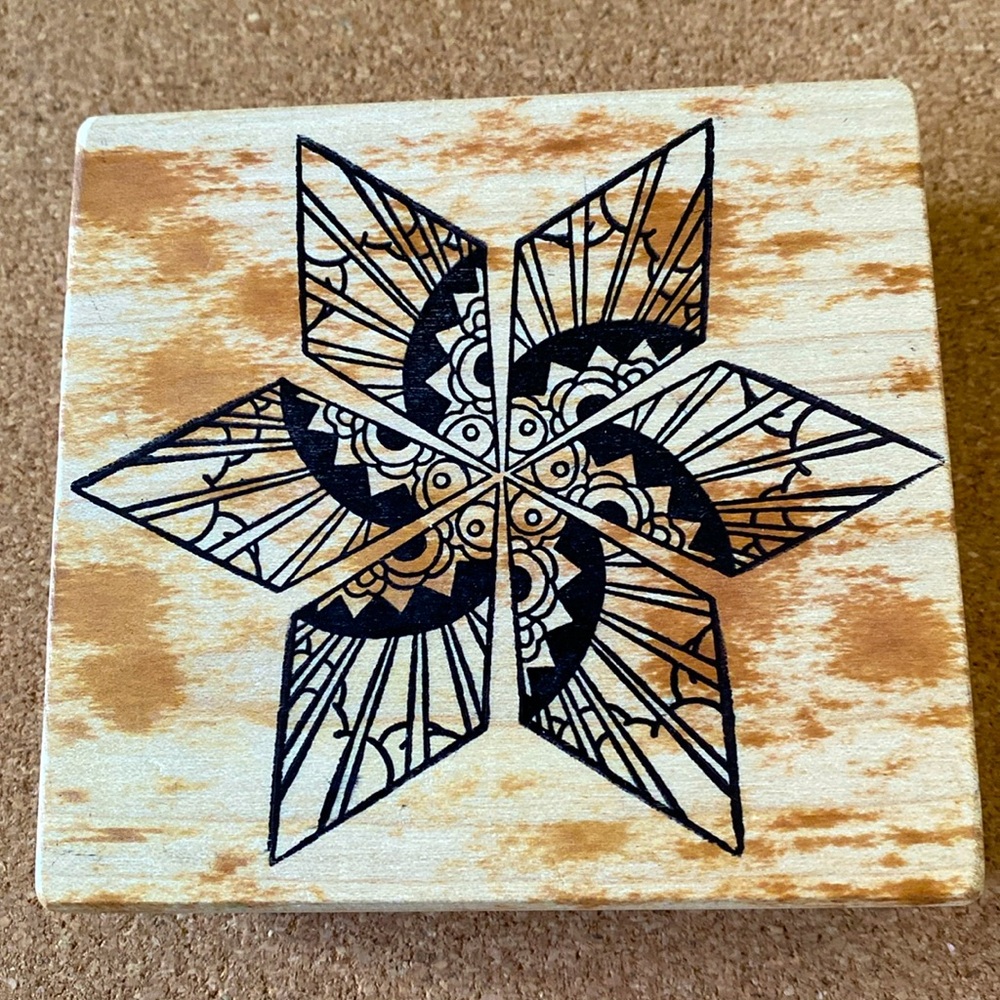 Magenta Stamp Kaleidoscope Star Rubber Stamp